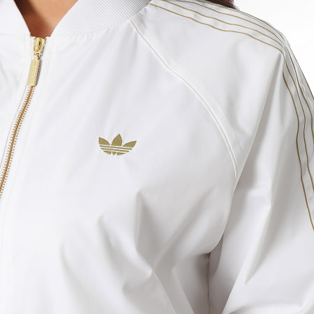 Adidas Originals - Veste Zippée A Bandes Femme SST KE2414 Beige Clair Doré