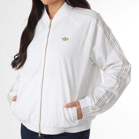 Adidas Originals - Veste Zippée A Bandes Femme SST KE2414 Beige Clair Doré
