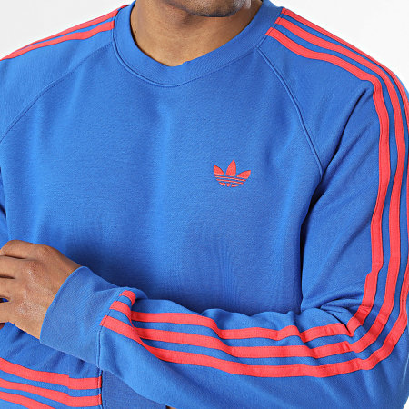 Adidas Originals - Sweat Crewneck A Bandes 3 Stripes KE2426 Bleu Roi Rouge
