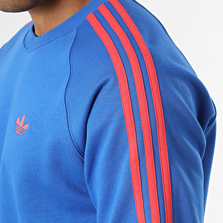 Adidas Originals - Sweat Crewneck A Bandes 3 Stripes KE2426 Bleu Roi Rouge