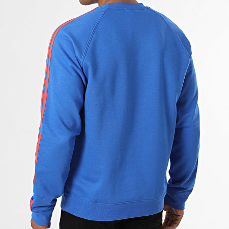 Adidas Originals - Sweat Crewneck A Bandes 3 Stripes KE2426 Bleu Roi Rouge