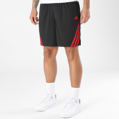 Adidas Sportswear - Short Jogging A Bandes 3 Stripes JN4734 Noir Rouge