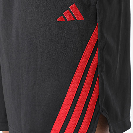 Adidas Sportswear - Short Jogging A Bandes 3 Stripes JN4734 Noir Rouge