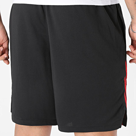 Adidas Sportswear - Short Jogging A Bandes 3 Stripes JN4734 Noir Rouge