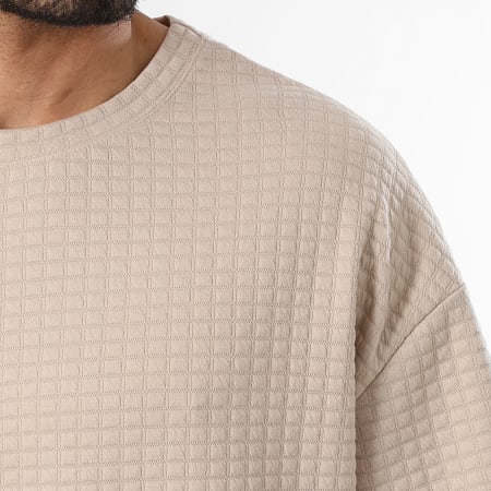 LBO - Tee Shirt Texturé Square Large 2610 Beige