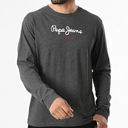Pepe Jeans - Tee Shirt Manches Longues Eggo PM5010312 Gris Anthracite Chiné