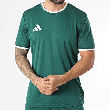 Adidas Sportswear - Ensemble Tee Shirt Et Short Jogging Entrada 26 Jersey KE9832 KE9828 Vert Foncé Blanc