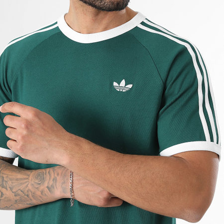 Adidas Originals - Ensemble Tee Shirt Et Short Jogging A Bandes 3 Stripes KE3534 KE3563 Vert Blanc