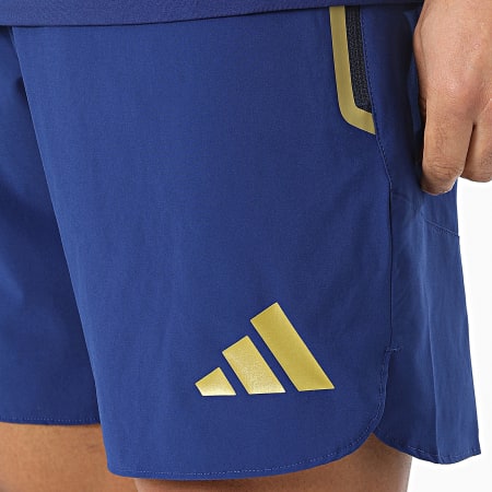 Adidas Sportswear - Ensemble Tee Shirt Et Short Jogging Foot Italie JY7056 JY7055 Bleu Marine