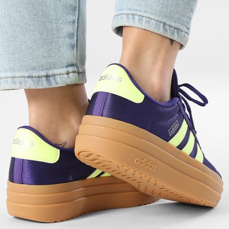 Adidas Sportswear - Baskets Femme VL Court Bold J JQ1874 Collegiate Purple Hi-Res Yellow Silver Metallic