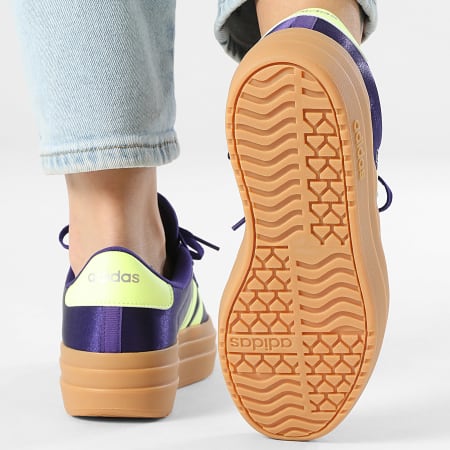 Adidas Sportswear - Baskets Femme VL Court Bold J JQ1874 Collegiate Purple Hi-Res Yellow Silver Metallic