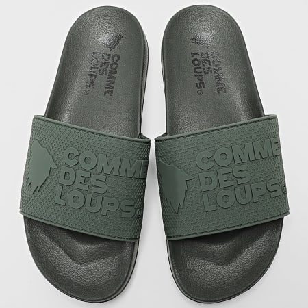 Comme Des Loups - Claquettes Rubb Vert Kaki