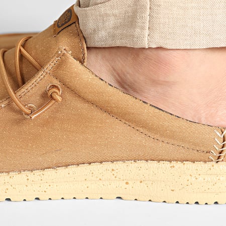 Hey Dude - Mocassins Wally Slip Stretch Canvas Bone Brown Boulder Tan