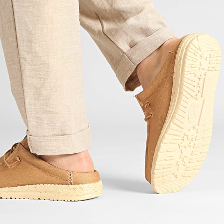 Hey Dude - Mocassins Wally Slip Stretch Canvas Bone Brown Boulder Tan