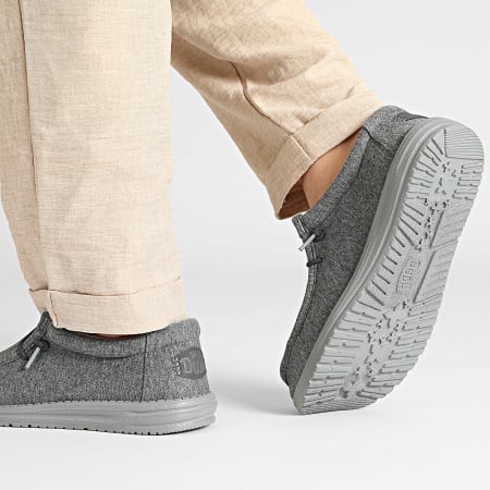 Hey Dude - Mocassins Wally Stretch Jersey Charcoal