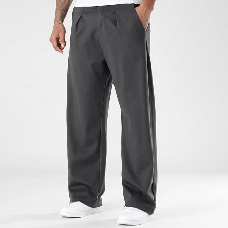 LBO - Pantalon Habillé Large A Plis 2483 Gris Anthracite