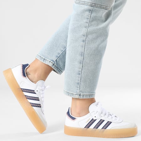 Adidas Originals - Zapatillas mujer Sambae J JP9534 Footwear White Dark Blue Glow Pink