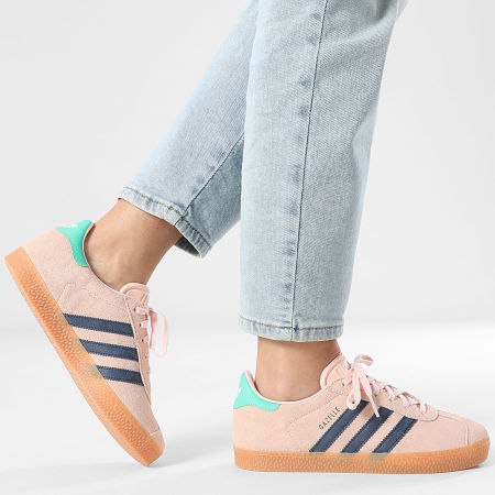 Adidas Originals - Zapatillas Mujer Gazelle J IH6468 Blush Pink Night Indigo Hi-Res Green