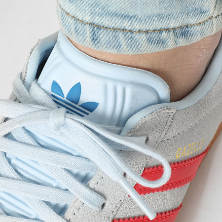 Adidas Originals - Baskets Femme Gazelle J IH6469 Crystal Sky Semi Lucid Red Blue Bird