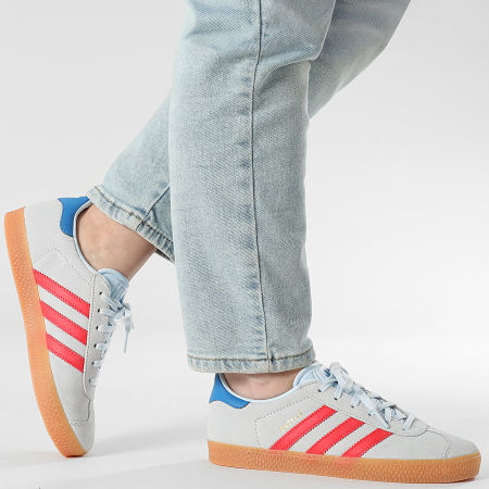 Adidas Originals - Baskets Femme Gazelle J IH6469 Crystal Sky Semi Lucid Red Blue Bird