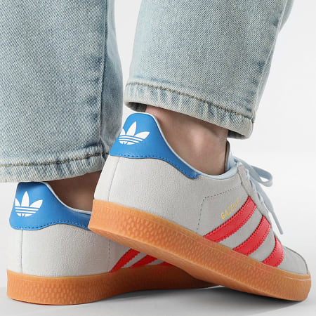 Adidas Originals - Baskets Femme Gazelle J IH6469 Crystal Sky Semi Lucid Red Blue Bird