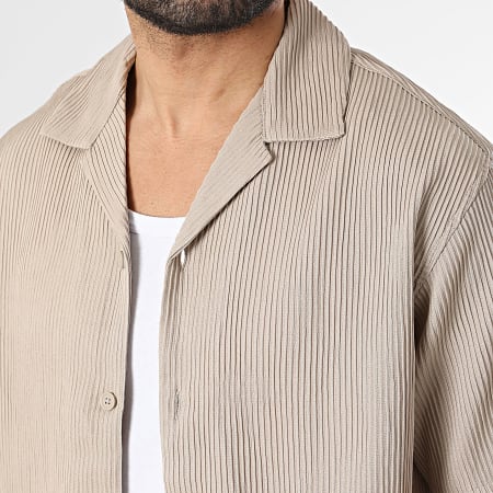 Jack And Jones - Ensemble Chemise Manches Courtes Et Short Jogging Harrison Resort Beige