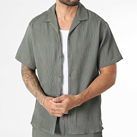 Jack And Jones - Ensemble Chemise Manches Courtes Et Short Jogging Harrison Resort Vert Kaki