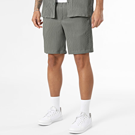 Jack And Jones - Ensemble Chemise Manches Courtes Et Short Jogging Harrison Resort Vert Kaki