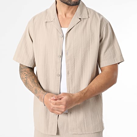 Jack And Jones - Ensemble Chemise Manches Courtes Et Short Tyson Resort Beige