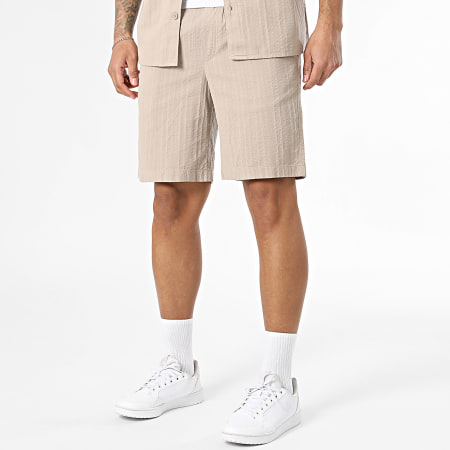 Jack And Jones - Ensemble Chemise Manches Courtes Et Short Tyson Resort Beige