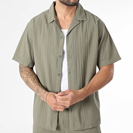 Jack And Jones - Ensemble Chemise Manches Courtes Et Short Tyson Resort Vert Kaki