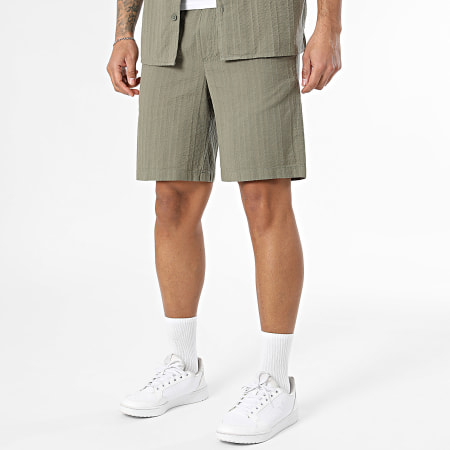 Jack And Jones - Ensemble Chemise Manches Courtes Et Short Tyson Resort Vert Kaki