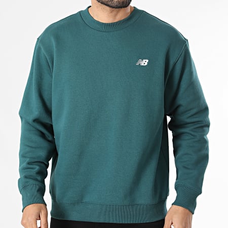 New Balance - Sweat Crewneck Relaxed Fit MT41510 Vert Bouteille