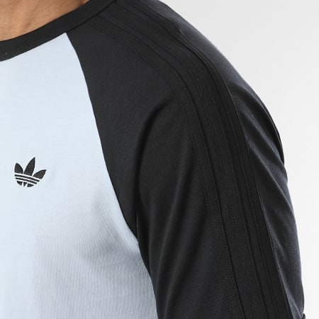 Adidas Originals - Tee Shirt A Bandes 3 Stripes KE2423 Bleu Clair Noir