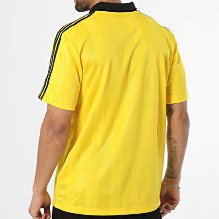 Adidas Originals - Tee Shirt Col V A Bandes Jersey KE3581 Jaune Noir