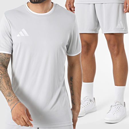 Adidas Sportswear - Ensemble Tee Shirt Et Short Jogging Entrada 26 Jersey JZ2511 JZ2515 Gris