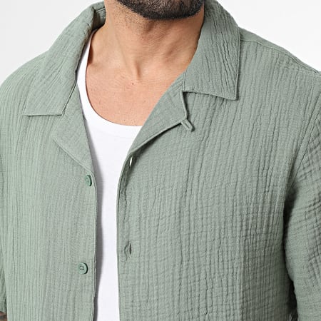 Only And Sons - Chemise Manches Courtes Skyle Vert Kaki