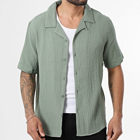 Only And Sons - Chemise Manches Courtes Skyle Vert Kaki