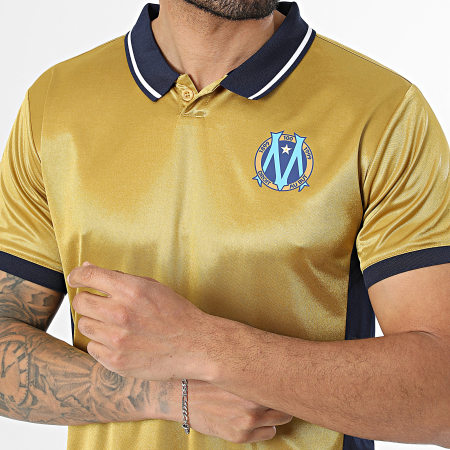 OM - Polo Mangas Cortas A Bandas Heritage M25100C Dorado Azul Marino