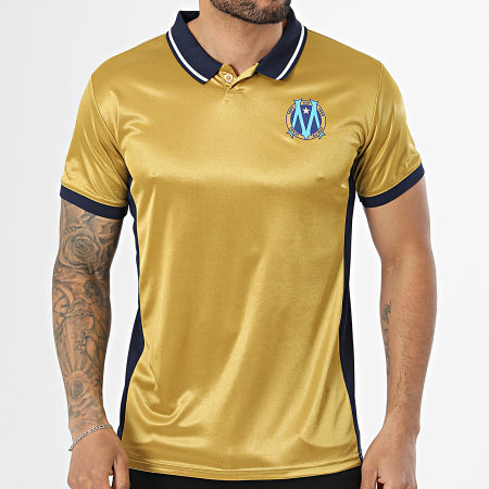 OM - Polo Mangas Cortas A Bandas Heritage M25100C Dorado Azul Marino