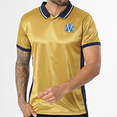 OM - Polo Mangas Cortas A Bandas Heritage M25100C Dorado Azul Marino