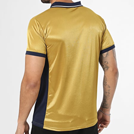 OM - Polo Mangas Cortas A Bandas Heritage M25100C Dorado Azul Marino