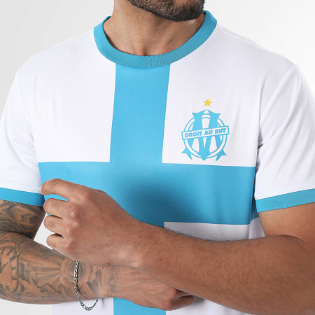 OM - Maillot De Foot Olympique De Marseille Sublime M25101C Blanc Bleu Clair