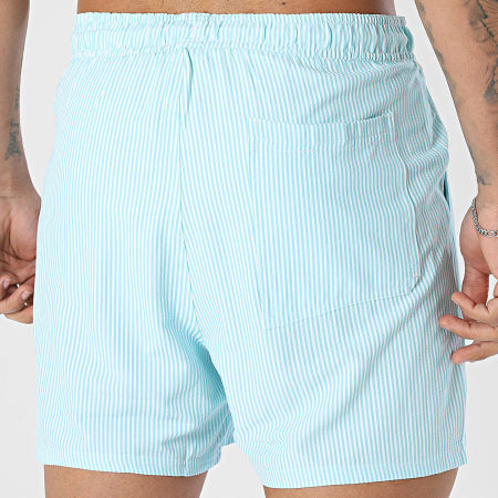 Teddy Smith - Pantalón Corto De Baño A Rayas Pablo 12418227D Azul Claro Blanco