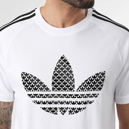 Adidas Originals - Tee Shirt A Bandes Monogram 3 Stripes KD1360 Blanc Noir