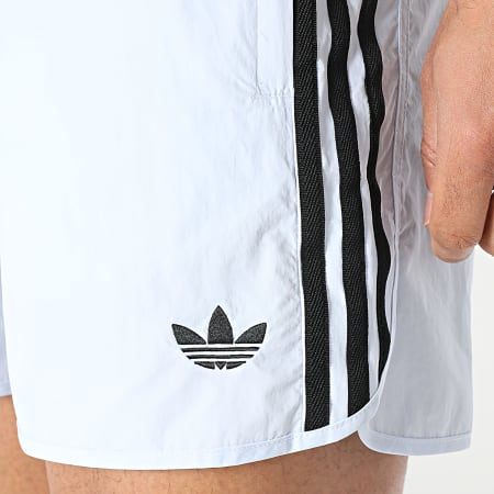 Adidas Originals - Short Jogging A Bandes Sprinter KE2434 Bleu Clair Noir