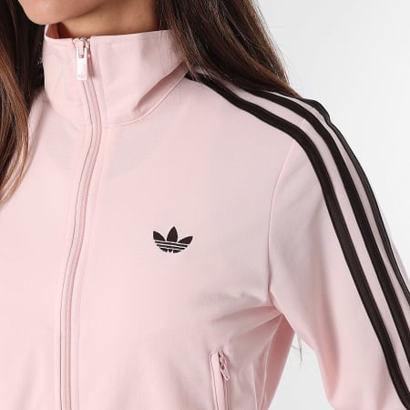 Adidas Originals - Veste Zippée A Bandes Femme FB Classic TT KC6573 Rose Marron