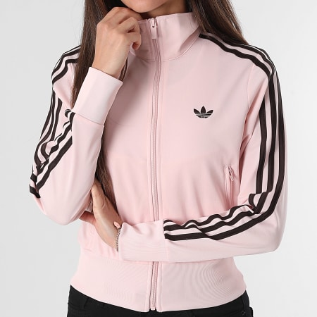 Adidas Originals - Veste Zippée A Bandes Femme FB Classic TT KC6573 Rose Marron