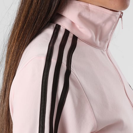 Adidas Originals - Veste Zippée A Bandes Femme FB Classic TT KC6573 Rose Marron