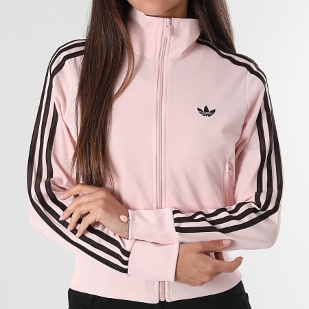 Adidas Originals - Veste Zippée A Bandes Femme FB Classic TT KC6573 Rose Marron